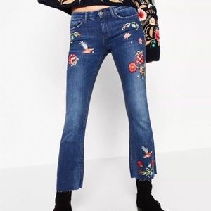 Rare AW16 Embroidered Cropped Jeans by Zara